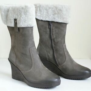 🌱PAUL GREEN🌱 GIANNI Lamb skin shearling leather wedges size US 9 / 9,5 boots